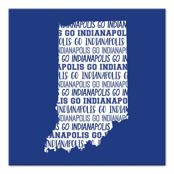 Creative Products Blue Indiana Go Team 16 x 16 Canvas Wall Art