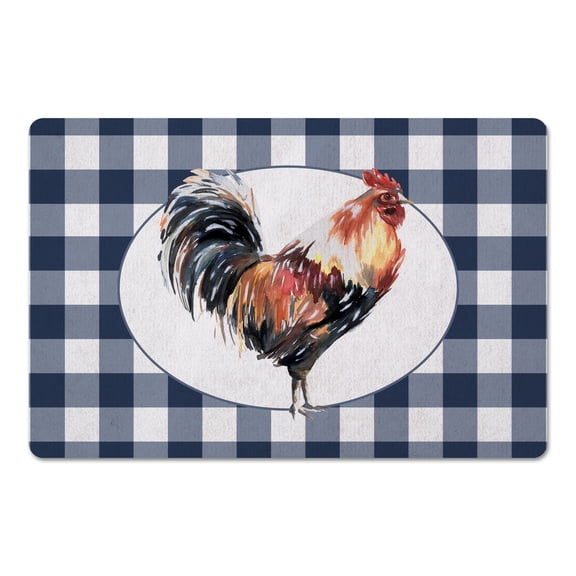 Creative Products Blue Ink Rooster 27x18 Floor Mat
