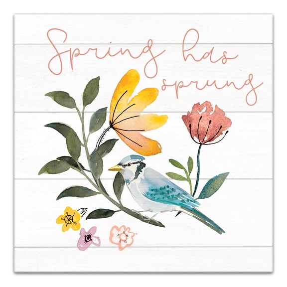 Creative Products Blue Jay Spring Sprung 16x16 Canvas Wall Art