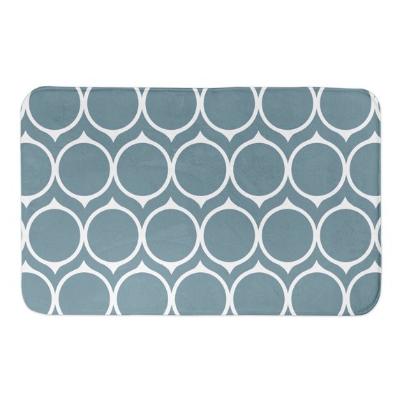 Creative Products Blue Mid Mod Circles 34x21 Bath Mat
