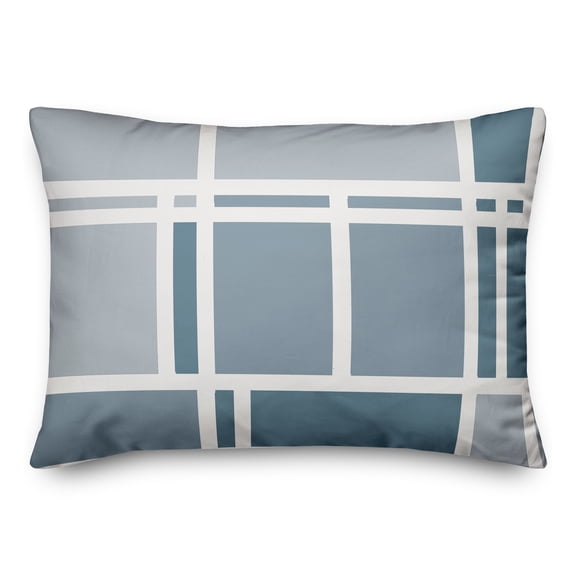 Creative Products Blue Modern Geo Grid 14x20 Indoor / Outdoor Pillow