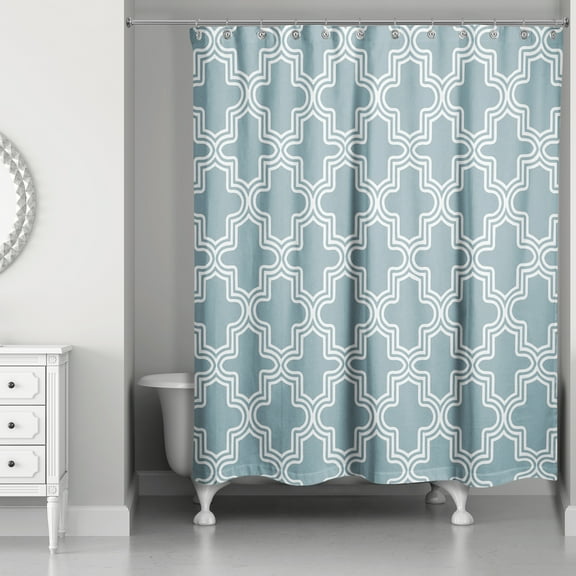 Creative Products Blue Moroccan Tile 71x74 Shower Curtain
