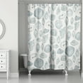 thumbnail image 1 of Creative Products Blue Multi Shell on White 71x74 Shower Curtain, 1 of 2