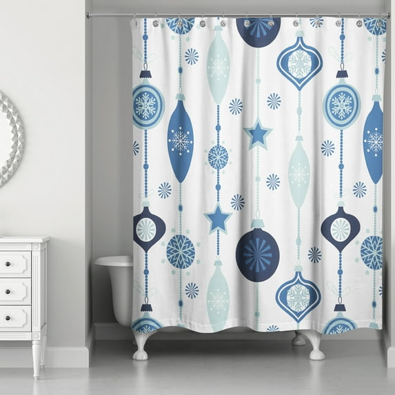 Creative Products Blue Ornament Pattern 71x74 Shower Curtain
