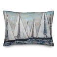 thumbnail image 1 of Creative Products Blue Painterly Sailboats 14x20 Indoor / Outdoor Pillow, 1 of 3
