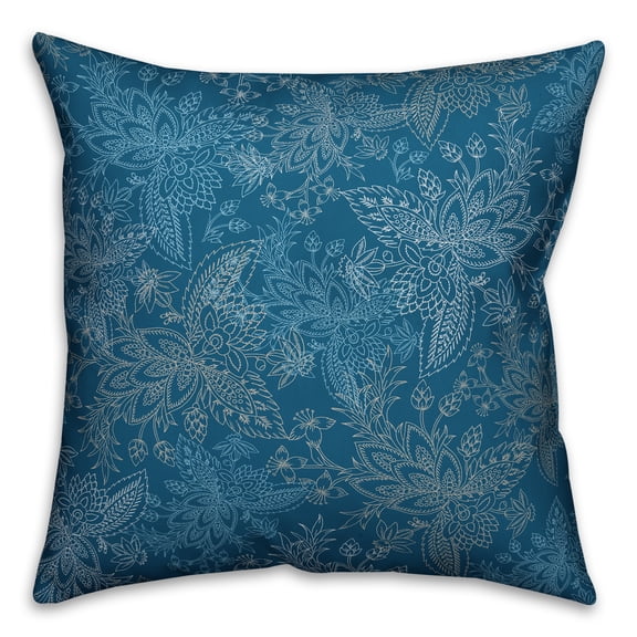 Creative Products Blue Paisley Pattern 20x20 Spun Poly Pillow