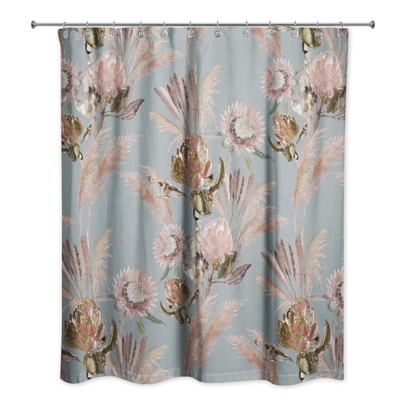 Creative Products Blue Protea Blooms 71x74 Shower Curtain