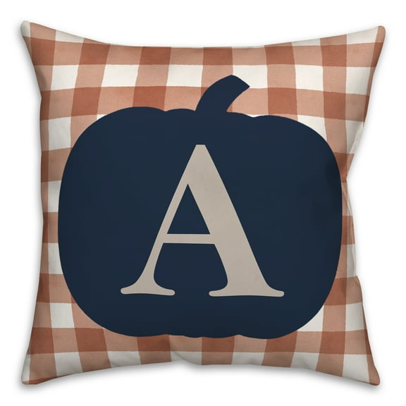 Creative Products Blue Pumpkin Monogram A 18x18 Spun Poly Pillow