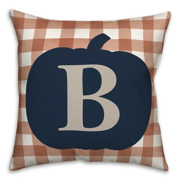 Creative Products Blue Pumpkin Monogram B 18x18 Spun Poly Pillow