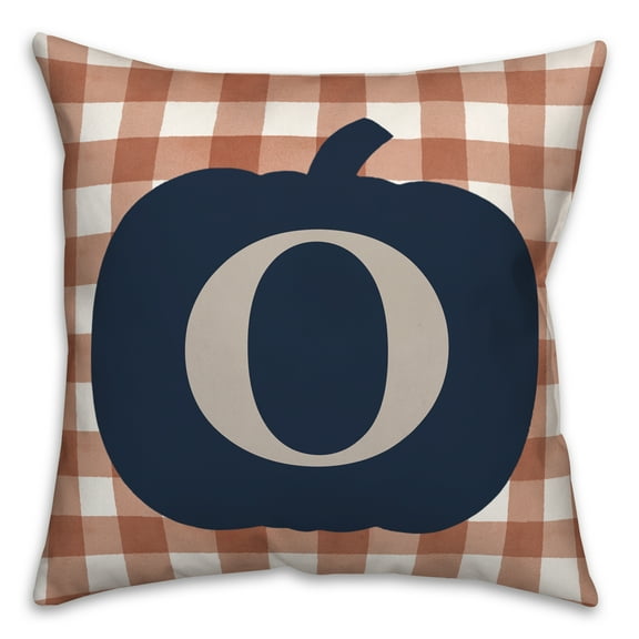 Creative Products Blue Pumpkin Monogram O 18x18 Spun Poly Pillow
