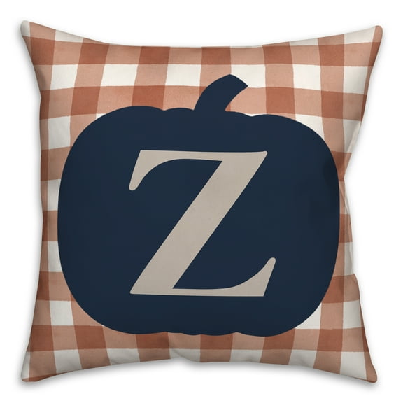 Creative Products Blue Pumpkin Monogram Z 18x18 Spun Poly Pillow