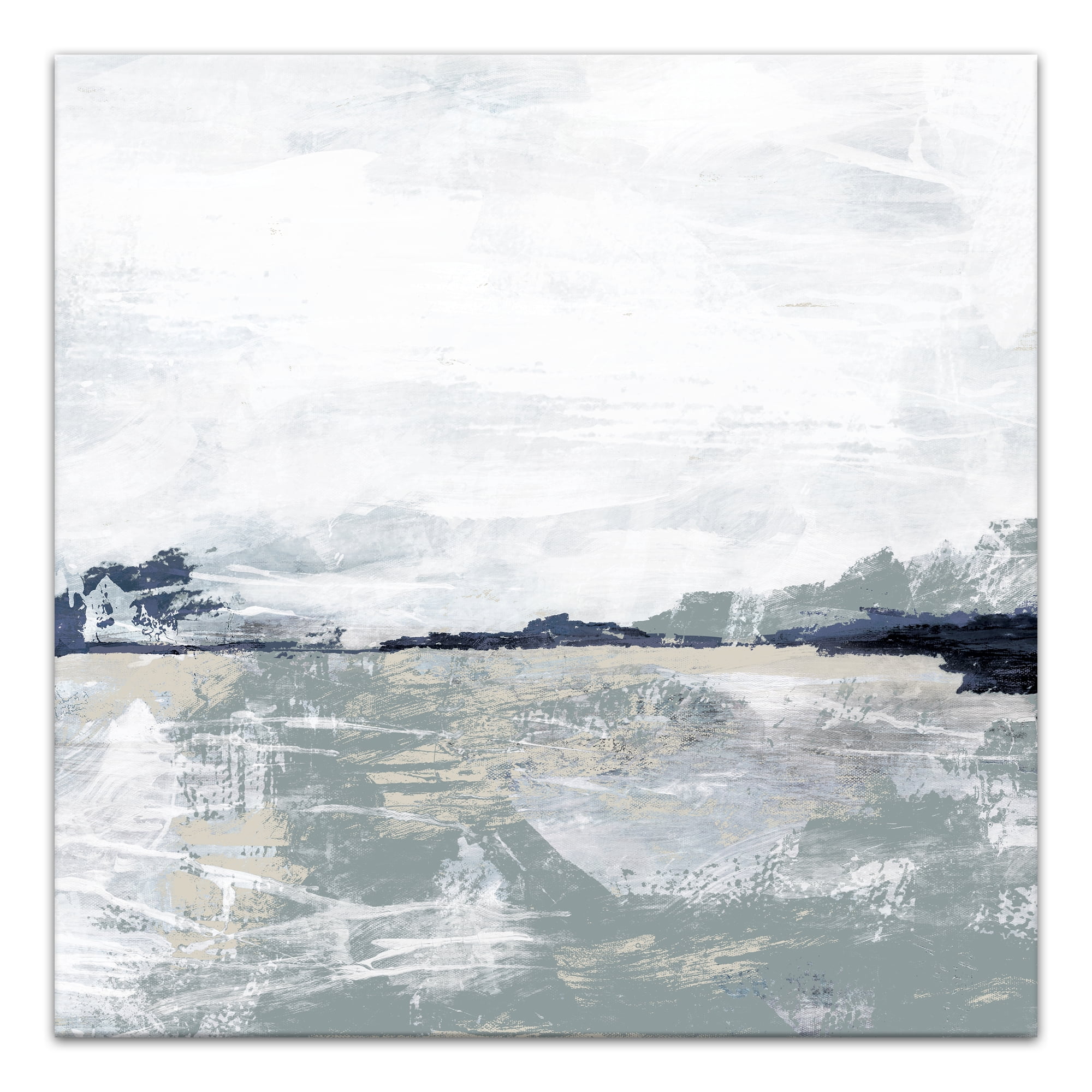 Blue Sage Abstract 20x20 Canvas Wall Art with MDF Frame