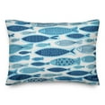thumbnail image 1 of Creative Products Blue School Of Fish Pattern 14x20 Spun Poly Pillow, 1 of 2
