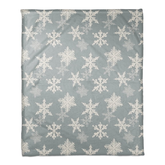 Creative Products Blue Snowflake Pattern 50 x 60 Coral Fleece Blanket