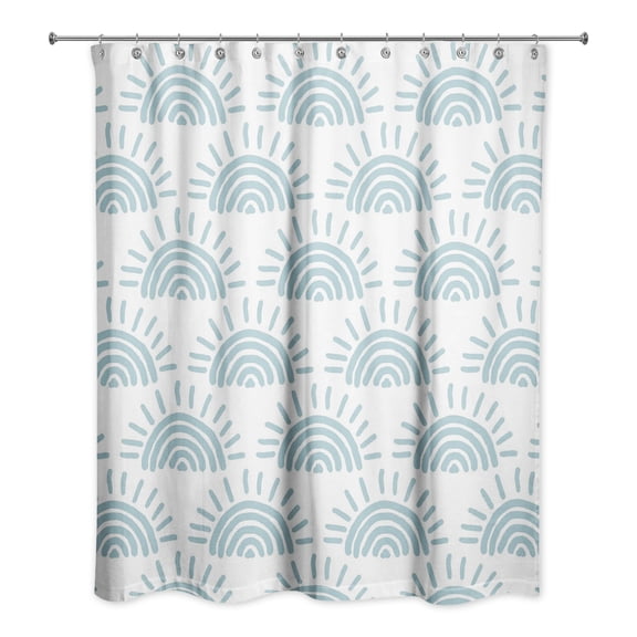 Creative Products Blue Sun Pattern 71x74 Shower Curtain
