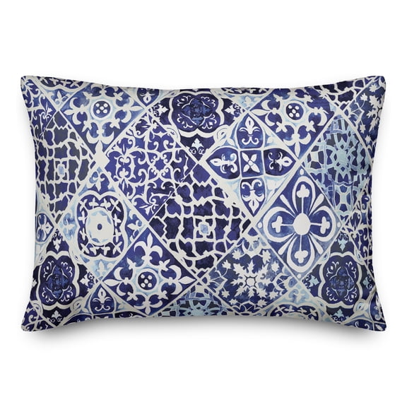 Creative Products Blue Tile Border 2 20 x 14 Spun Poly Pillow