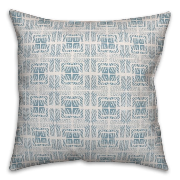 Creative Products Blue Tile Shibori 16x16 Spun Poly Pillow