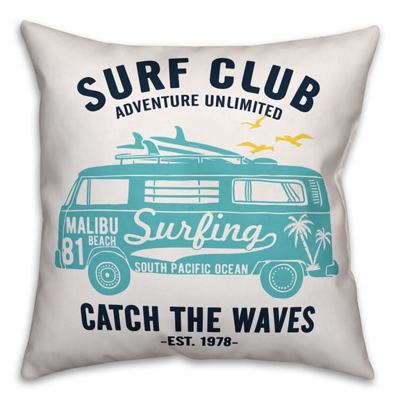 Creative Products Blue Van Surf Club 18x18 Indoor / Outdoor Pillow