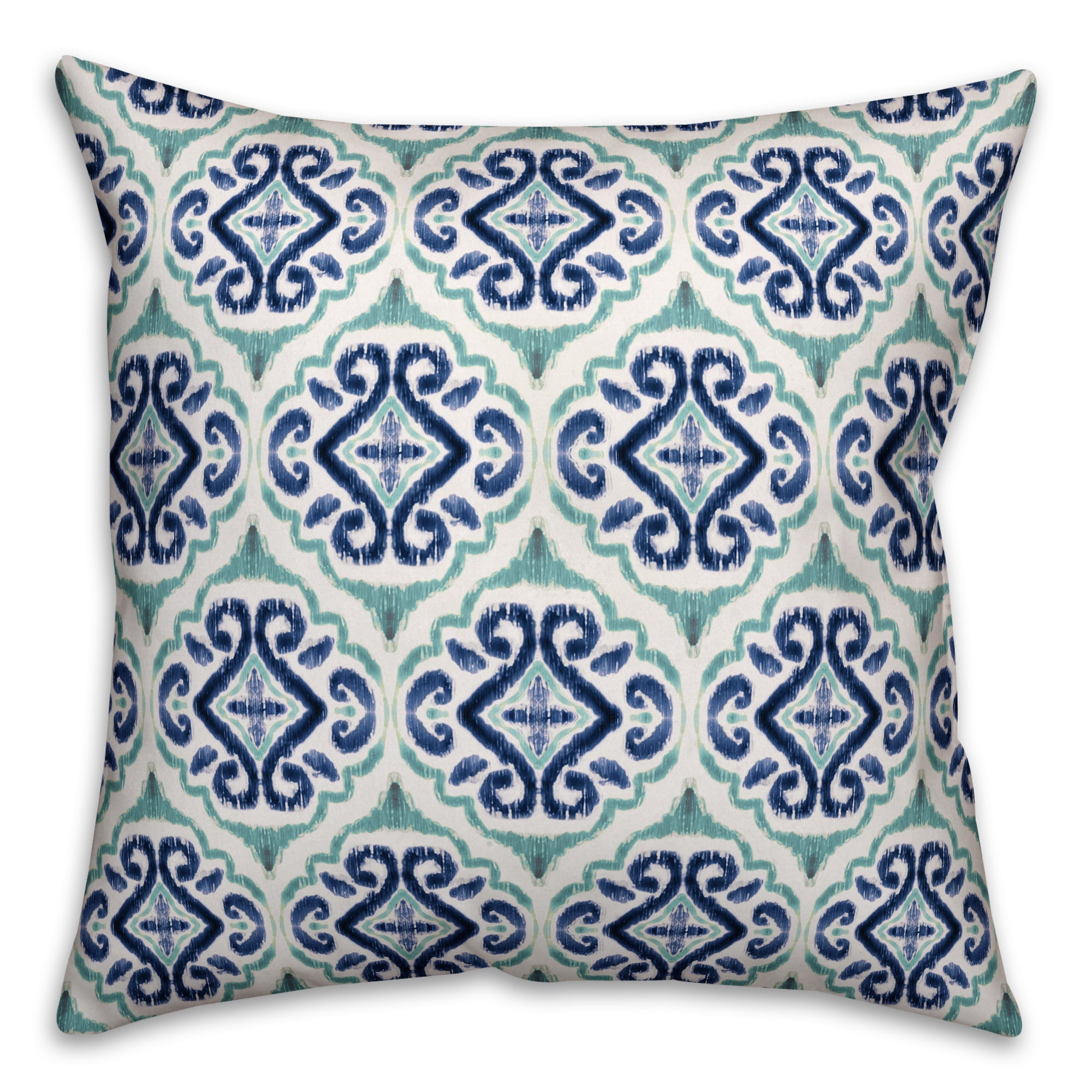 Creative Products Blue Watercolor Medallion 18x18 Indoor / Outdoor Pillow
