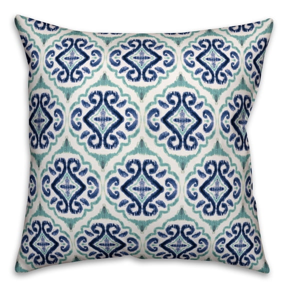 Creative Products Blue Watercolor Medallion 18x18 Indoor / Outdoor Pillow