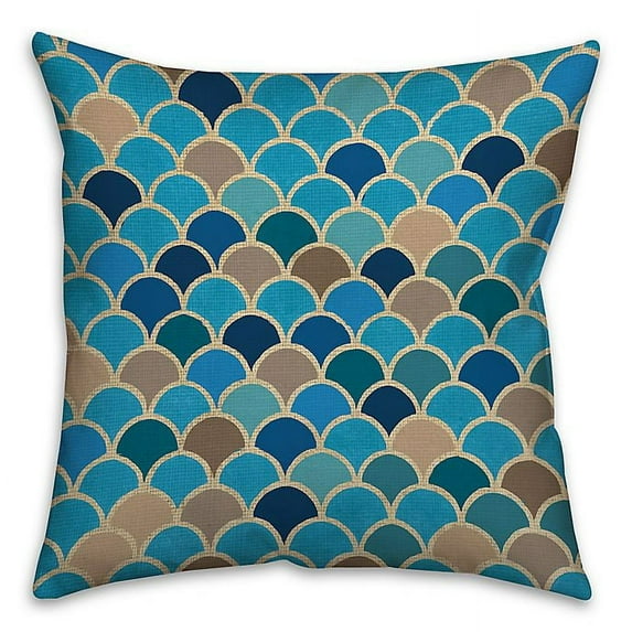 Creative Products Blue Waves Spun Polyester Throw Pillow - 16x16