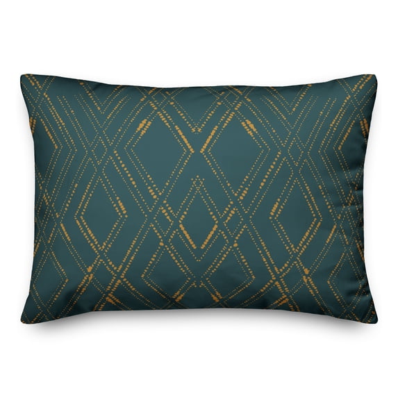 Creative Products Blue and Gold Diamond 20 x 14 Spun Poly Pillow