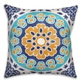 thumbnail image 1 of Creative Products Blue and Orange Flower Mandala 20x20 Indoor / Outdoor Pillow, 1 of 2
