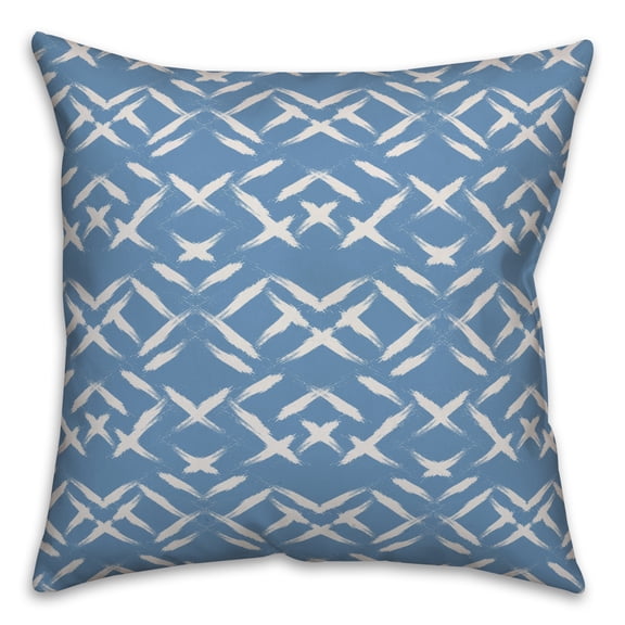 Creative Products Blue and White Aztec Pattern 18x18 Spun Poly Pillow