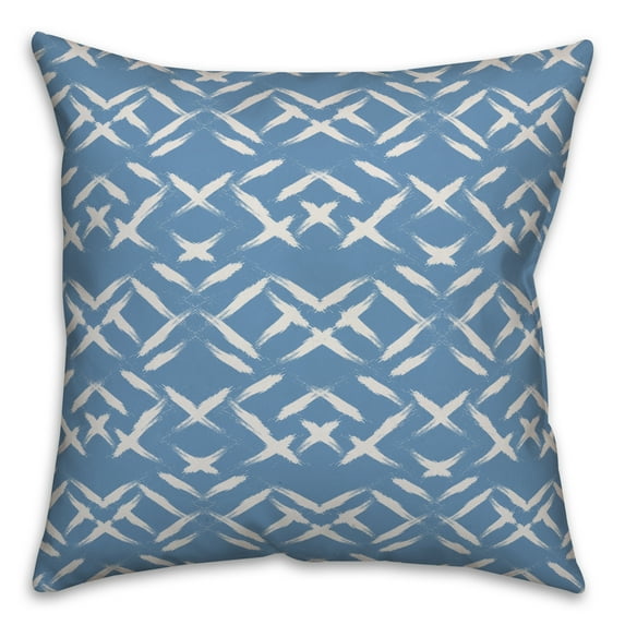 Creative Products Blue and White Aztec Pattern 20x20 Spun Poly Pillow