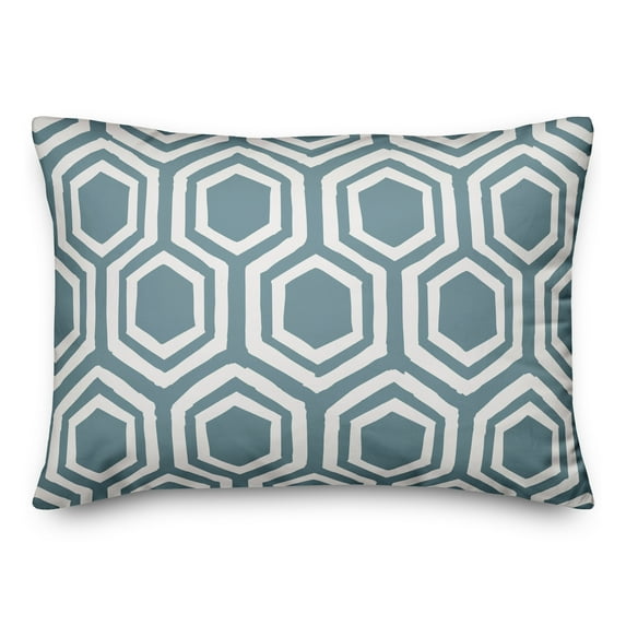 Creative Products Blue and White Honeycomb 14x20 Spun Poly Pillow