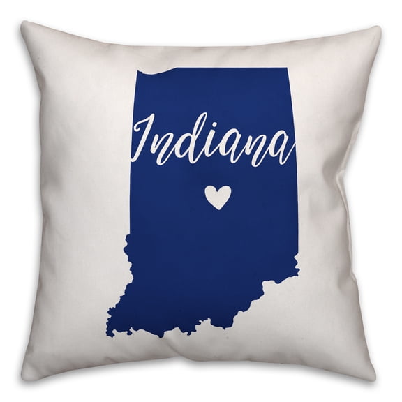 Creative Products Blue and White Indiana Pride 16x16 Spun Poly Pillow