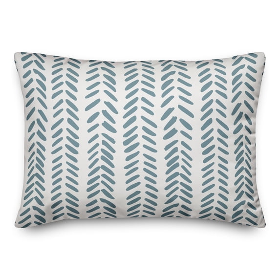 Creative Products Blue and White Modern Herringbone 14x20 Spun Poly Pillow