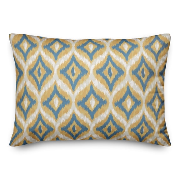 Creative Products Blue and Yellow Ikat 14x20 Spun Poly Pillow