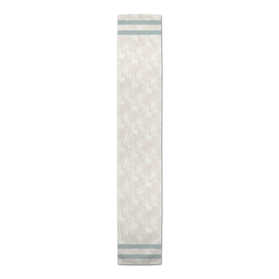 Creative Products Blush Coral Blue Stripe on White 16 x 72 Cotton Twill Table Runner