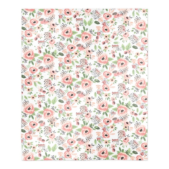 Creative Products Blush Flowers Pattern 50x60 Sherpa Fleece Blanket