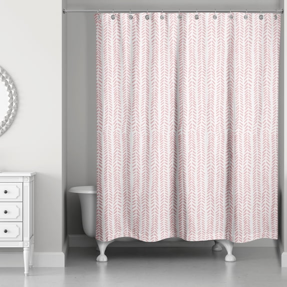 Creative Products Blush Herringbone Pattern 71x74 Shower Curtain