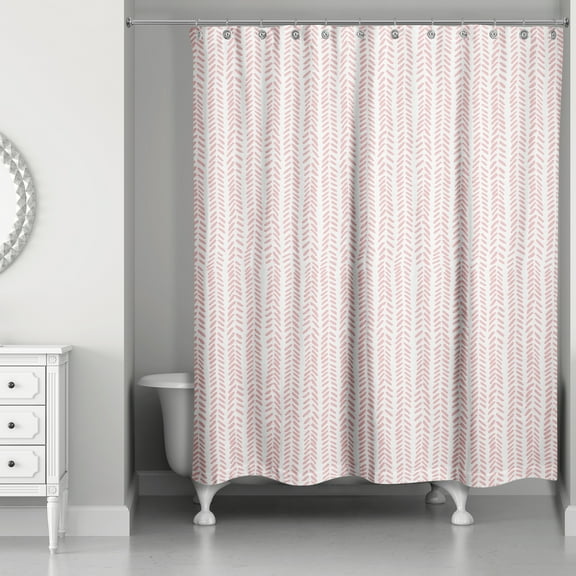 Creative Products Blush Herringbone Pattern 71x74 Shower Curtain