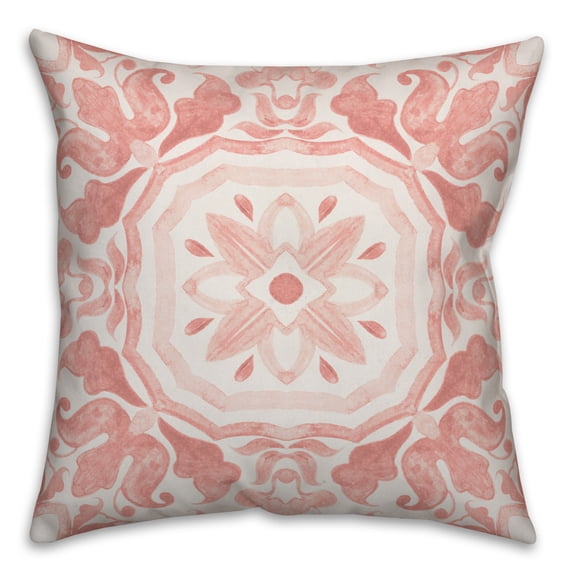 Creative Products Blush Watercolor Damask Tile 18x18 Spun Poly Pillow