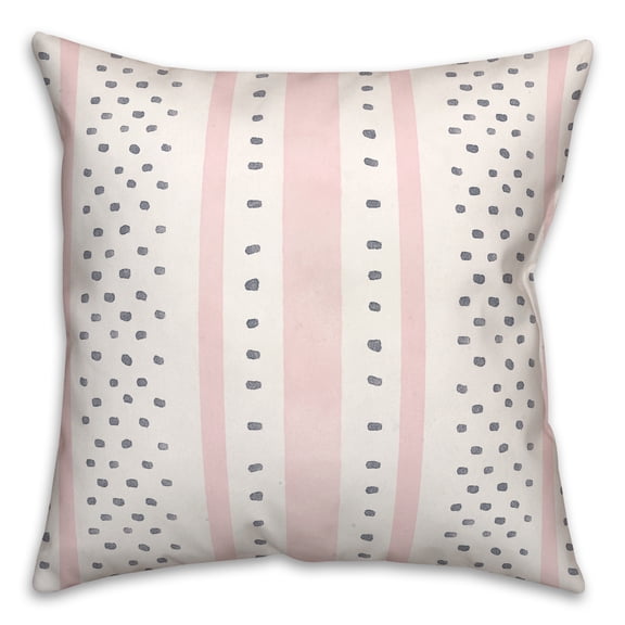 Creative Products Blush and Navy Watercolor Pattern 18x18 Spun Poly Pillow