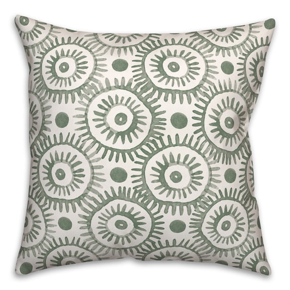 Creative Products Boho Circles Green 16 x 16 Indoor / Outdoor Pillow