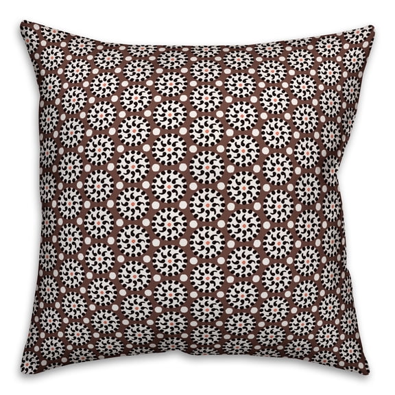 Creative Products Boho Polka Dots in Brown 18x18 Spun Poly Pillow
