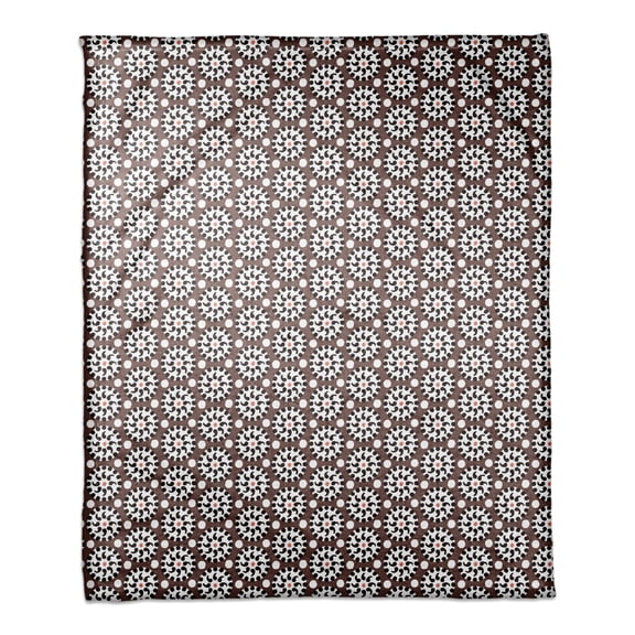 Creative Products Boho Polka Dots in Brown 50x60 Coral Fleece Blanket