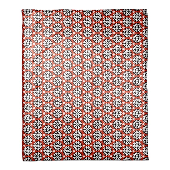 Creative Products Boho Polka Dots in Red 50x60 Coral Fleece Blanket