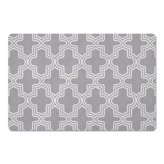 Creative Products Boho Quatrefoil Gray 27x18 Floor Mat