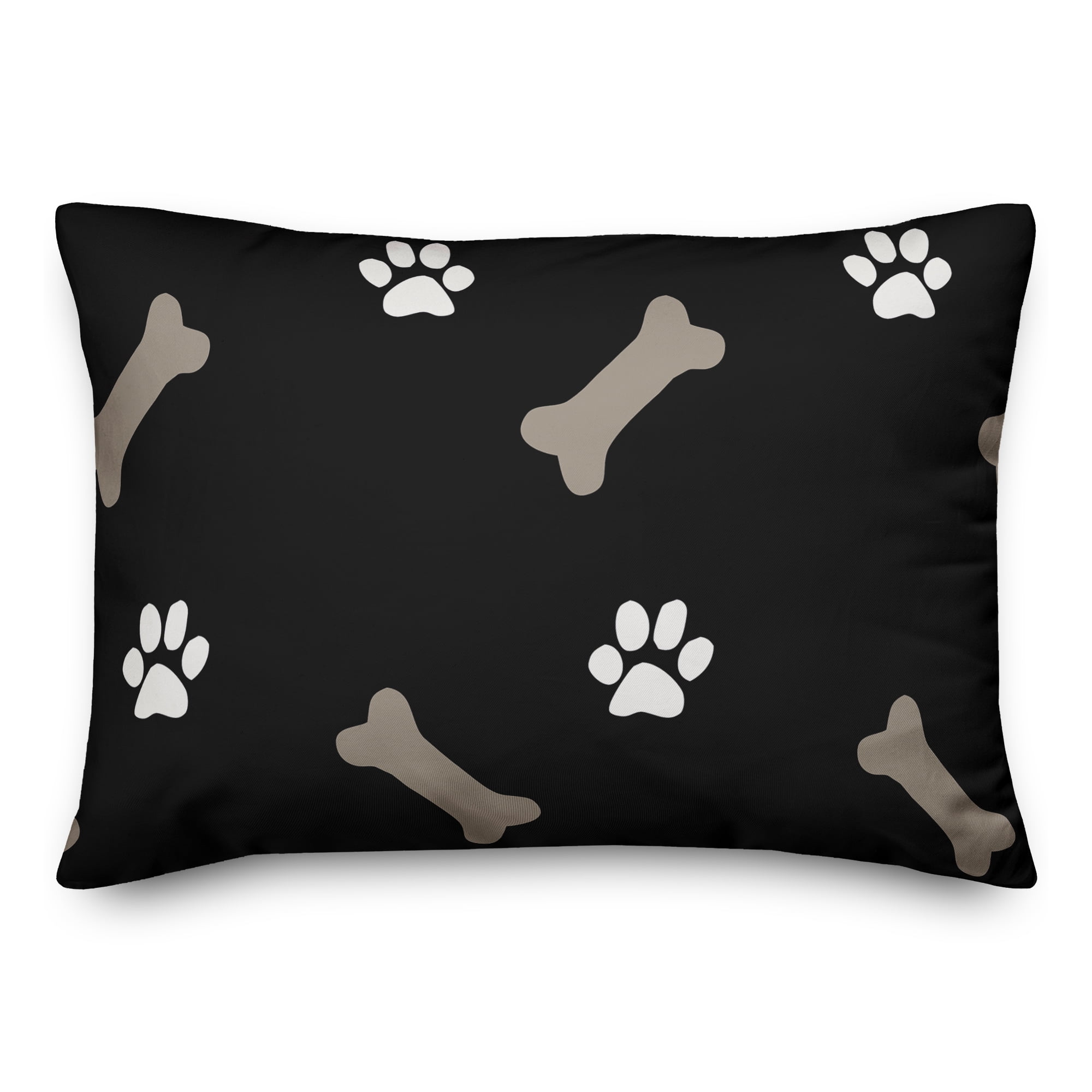 Black Bones and Paws 20" x 14" Indoor/Outdoor Pillow