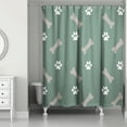 thumbnail image 1 of Creative Products Bones And Paws Sage 71 x 74 Shower Curtain, 1 of 2