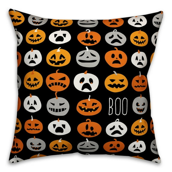 Creative Products Boo Pumpkin Pattern 18x18 Spun Poly Pillow