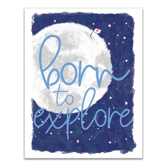 Creative Products Born To Explore Moon 11x14 Canvas Wall Art
