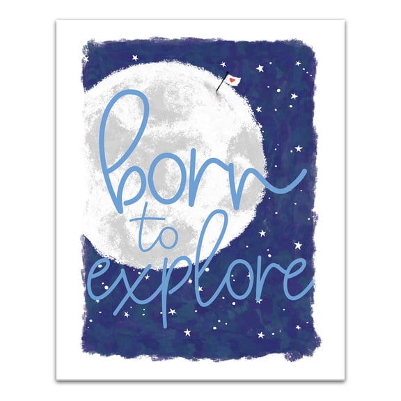 Creative Products Born To Explore Moon 16x20 Canvas Wall Art