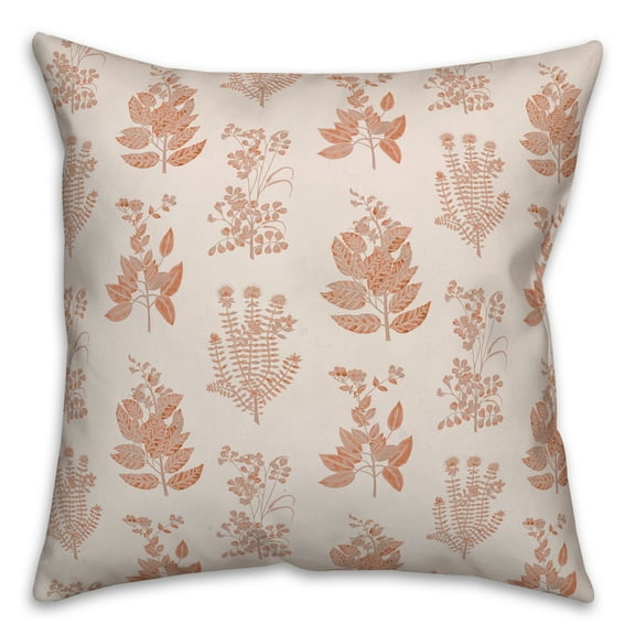 Creative Products Botanical Peach Pattern Pillow 18 x 18 Spun Poly Pillow